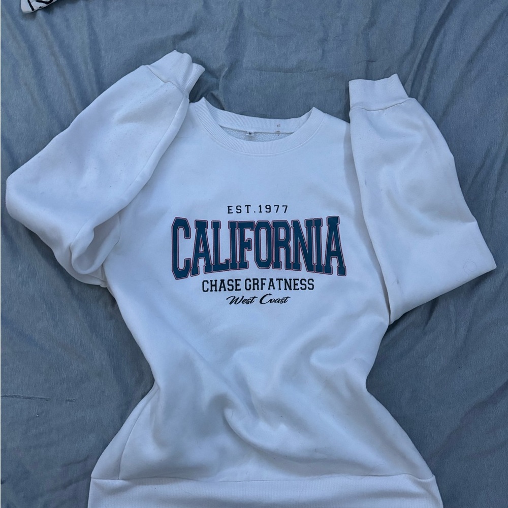 Vintage White California Graphic Sweatshirt